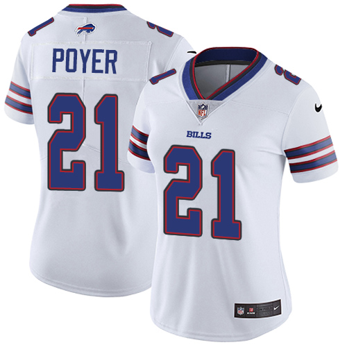 Nike Bills #21 Jordan Poyer White Women's Stitched NFL Vapor Untouchable Limited Jersey - Click Image to Close